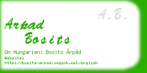 arpad bosits business card