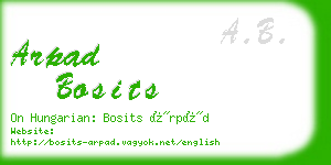 arpad bosits business card